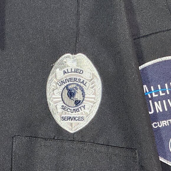 National Patrol Permanent Press Black LS Allied Universal EMT Work Shirt 19-19.5 - Picture 7 of 16